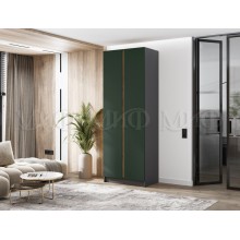 Шкаф 2-х. дв. арт.24.207.2 фасад ЛДСП изумрудный/каркас ЛДСП графит 800х506хh2236мм вставка дуб крафт