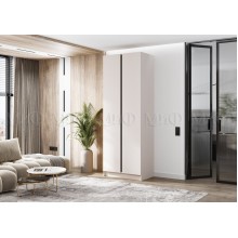 Шкаф 2-х. дв. арт.24.207.1 фасад ЛДСП кашемир/каркас ЛДСП кашемир 800х506хh2236мм вставка графит