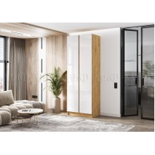 Шкаф 2-х. дв. арт.24.207.2 фасад ЛДСП белый глянец/каркас ЛДСП дуб крафт 800х506хh2236мм вставка дуб крафт