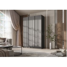 Шкаф 3-х. дв. арт.24.207.8 фасад ЛДСП графит/каркас ЛДСП графит 1500х506хh2236мм вставка графит Кельвин