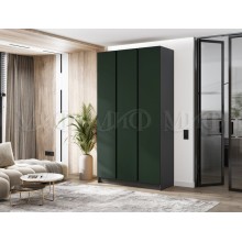 Шкаф 3-х. дв. арт.24.207.3 фасад ЛДСП изумрудный/каркас ЛДСП графит 1200х506хh2236мм вставка графит Кельвин