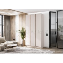 Шкаф 3-х. дв. арт.24.207.4 фасад ЛДСП кашемир/каркас ЛДСП кашемир 1200х506хh2236мм вставка дуб крафт Кельвин