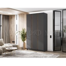 Шкаф 3-х. дв. арт.24.207.4 фасад ЛДСП графит/каркас ЛДСП графит 1200х506хh2236мм вставка дуб крафт Кельвин