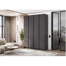 Шкаф 4-х. дв. арт.24.207.7 фасад ЛДСП графит/каркас ЛДСП графит 2000х506хh2236мм вставка графит Кельвин