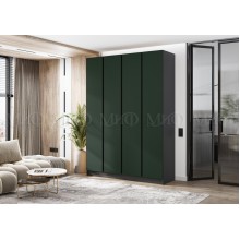 Шкаф 4-х. дв. арт.24.207.5 фасад ЛДСП изумрудный/каркас ЛДСП графит 1600х506хh2236мм вставка графит Кельвин