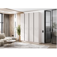 Шкаф 4-х. дв. арт.24.207.7 фасад ЛДСП кашемир/каркас ЛДСП кашемир 2000х506хh2236мм вставка графит Кельвин