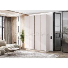 Шкаф 4-х. дв. арт.24.207.8 фасад ЛДСП кашемир/каркас ЛДСП кашемир 2000х506хh2236мм вставка дуб крафт Кельвин