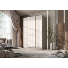 Шкаф 3-х. дв. арт.24.207.9 фасад ЛДСП кашемир/каркас ЛДСП кашемир 1500х506хh2236мм вставка дуб крафт Кельвин