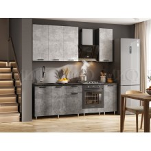 Кух.гарнитур 2.2м. арт.24.208.3 фасад ЛДСП бетон светлый/бетон темный/каркас ЛДСП графит, высота верхних шкафов 900мм столешница 2200мм кастилло