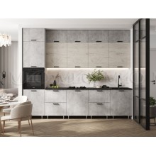 Кух.гарнитур 3.0м. арт.24.209.2 фасад ЛДСП бетон светлый/дуб крафт белый/каркас ЛДСП белый,столешница 2400х600хh28мм кастилло  