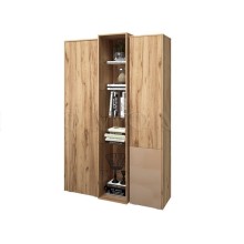 Шкаф 2-х. дв. арт.24.21.5 ЛДСП дуб крафт 1346х454хh2114мм (слева штанга, справа полки)