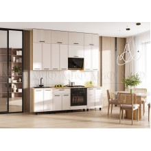 Кух.гарнитур 2.4м. арт.24.212.1 фасад МДФ кашемир/каркас ЛДСП дуб крафт, столешница 2400х600хh26мм дуб вотан Бьянка