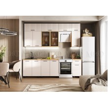 Кух.гарнитур 2.6м. арт.24.212.2 фасад МДФ кашемир/каркас ЛДСП дуб крафт, столешница 1600+400х600хh26мм дуб вотан Бьянка