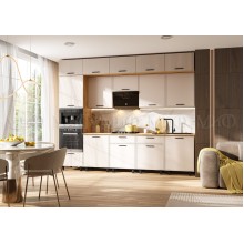 Кух.гарнитур 3.0м. арт.24.212.3 фасад МДФ кашемир/каркас ЛДСП дуб крафт, столешница 2400х600хh26мм дуб вотан Бьянка