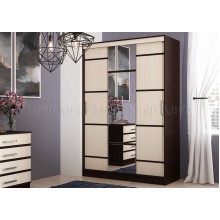 Шкаф-купе 3-х. дв. арт.24.25.2 фасад ЛДСП дуб беленый/каркас ЛДСП венге 1500х604хh2216мм Сакура