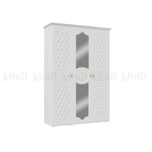 Шкаф 3-х. дв. арт.24.29.4 фасад МДФ белый матовый/каркас ЛДСП белый 1500/1575х524/563хh2236/2270мм. (без карниза/с карнизом) Престиж