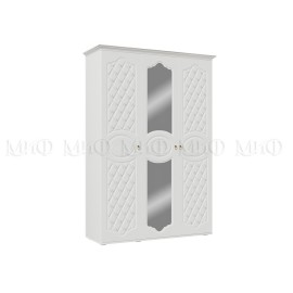 Шкаф 3-х. дв. арт.24.29.4 фасад МДФ белый матовый/каркас ЛДСП белый 1500/1575х524/563хh2236/2270мм. (без карниза/с карнизом) Престиж
