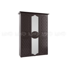 Шкаф 3-х. дв. арт.24.29.4 МДФ шоколад/ЛДСП венге 1500/1575х524/563хh2236/2270мм. (без карниза/с карнизом) Престиж