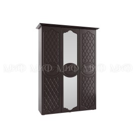 Шкаф 3-х. дв. арт.24.29.4 МДФ шоколад/ЛДСП венге 1500/1575х524/563хh2236/2270мм. (без карниза/с карнизом) Престиж