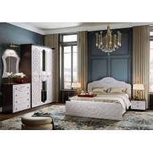 Модульная спальня арт.24.29 МДФ жемчуг матовый/ЛДСП венге