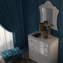 Комод арт.24.29.11 фасад МДФ белый матовый/каркас ЛДСП белый 805х466хh991мм (комод с зеркалом)