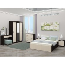 Модульная спальня арт.24.30 фасад ЛДСП дуб беленый/каркас ЛДСП венге модель №1