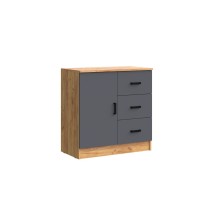 Комод арт.24.30.2 ЛДСП графит/дуб крафт 800х430хh816мм