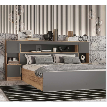 Кровать 2-сп. арт.24.30.7 (1600х2000) ЛДСП графит/дуб крафт 2335х2390хh1016мм