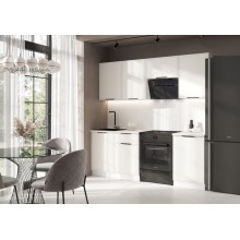 Кух.гарнитур 2.1м. арт.24.33.3 фасад МДФ холст белый/каркас ЛДСП графит (500м+500 1 ящ+500)  