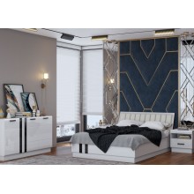 Модульная спальня арт.24.34 фасад МДФ белый глянец холодный/ каркас ЛДСП белый