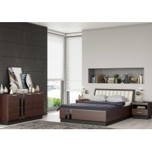 Модульная спальня арт.24.34 фасад МДФ дерево/ каркас ЛДСП орех