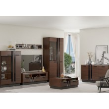 Модульная гостиная арт.24.34 фасад МДФ дерево/ каркас ЛДСП орех