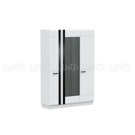 Шкаф 3-х. дв. арт.24.34.8 фасад МДФ белый глянец холодный/ каркас ЛДСП белый 1500х542хh2126мм Магнолия