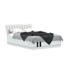 Кровать 2-сп. арт.24.34.7 (1600х2000) фасад МДФ белый глянец холодный/ каркас ЛДСП белый 1640х2200хh900мм с ортопедическим основанием