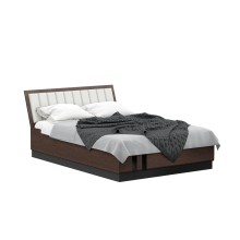 Кровать 2-сп. арт.24.34.7 (1600х2000) фасад МДФ дерево/ каркас ЛДСП орех 1640х2200хh900мм с ортопедическим основанием