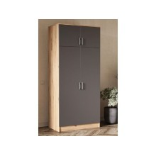 Шкаф 2-х. дв. арт.24.35 ЛДСП графит/дуб крафт 900х520хh2016мм  