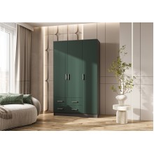 Шкаф 3-х. дв. арт.24.36 фасад ЛДСП изумрудный/каркас ЛДСП графит 1200х520хh2016мм  кромка графит