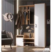 Прихожая арт.24.4 ЛДСП белый глянец/дуб крафт 1440х400хh2052мм. правое исполнение