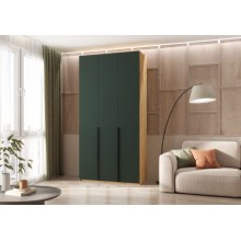 Шкаф 3-х. дв. арт.24.42.1 фасад МДФ браш мэни грин/каркас ЛДСП дуб крафт 1200х508хh2400мм с двумя ящиками Марвел
