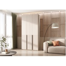 Шкаф 3-х. дв. арт.24.42.1 фасад МДФ кашемир/каркас ЛДСП дуб крафт серый 1200х508хh2400мм с двумя ящиками Марвэл