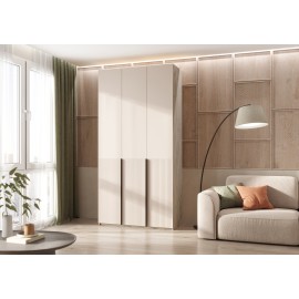 Шкаф 3-х. дв. арт.24.42.1 фасад МДФ кашемир/каркас ЛДСП дуб крафт серый 1200х508хh2400мм с двумя ящиками Марвэл