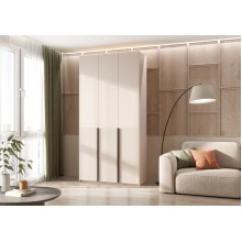 Шкаф 3-х. дв. арт.24.42.1 фасад МДФ кашемир/каркас ЛДСП кашемир 1200х508хh2400мм с двумя ящиками Марвэл