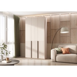 Шкаф 3-х. дв. арт.24.42.1 фасад МДФ кашемир/каркас ЛДСП кашемир 1200х508хh2400мм с двумя ящиками Марвэл