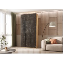 Шкаф 3-х. дв. арт.24.42.1 фасад МДФ мальта грей/каркас ЛДСП дуб крафт 1200х508хh2400мм с двумя ящиками Марвэл