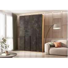 Шкаф 4-х. дв. арт.24.42.2.1 фасад МДФ мальта грэй/каркас ЛДСП дуб крафт 1600х508хh2400мм 6 ящ. Марвэл