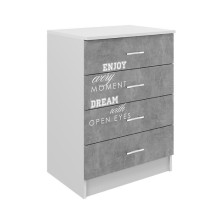 Комод арт.24.43.2 фасад и каркас ЛДСП бетон светлый/белый 600х420х820мм