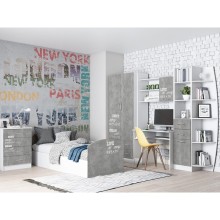 Модульная детская арт.24.43.1 фасад и каркас ЛДСП бетон светлый/белый