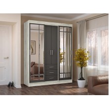 Шкаф-купе 4-х. дв. арт.24.48.1 ЛДСП графит/дуб крафт белый 1700х574хh2220мм Маэстро