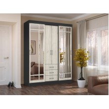 Шкаф-купе 4-х. дв. арт.24.48.2 ЛДСП дуб крафт белый/графит 1700х574хh2220мм Маэстро