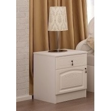 Тумба прикроватная арт.24.5.1 МДФ белый глянец/ЛДСП белый 400х400хh466мм.
